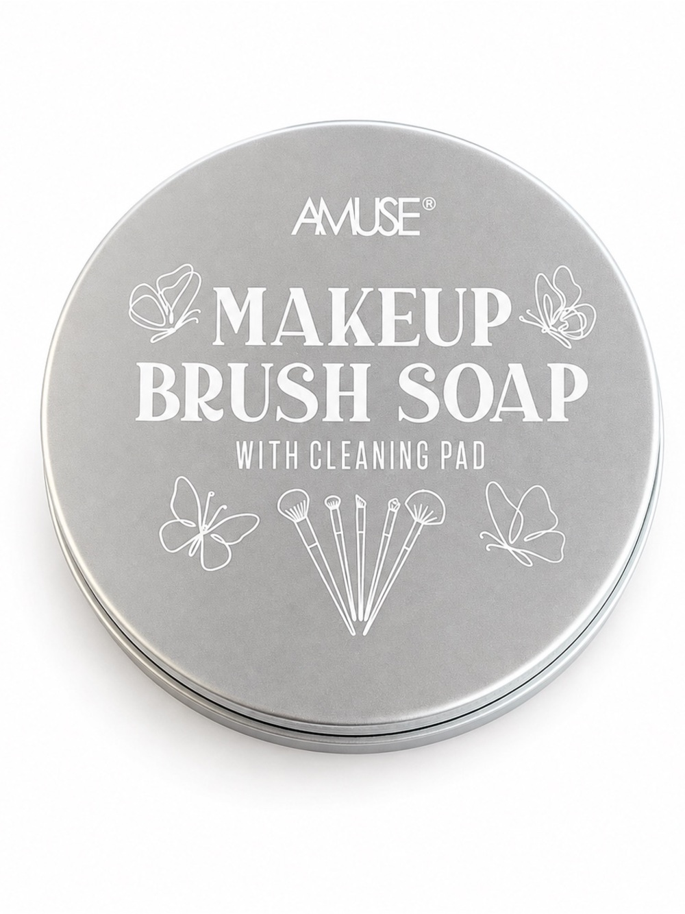 Amuse Makeup Brush Soap Cleanser Cleaning Pad Kit